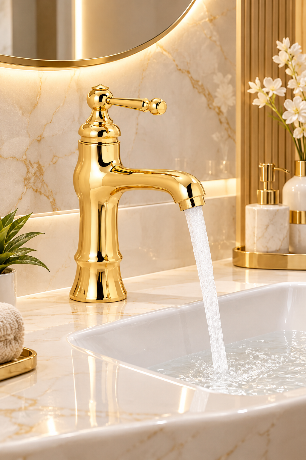 شیر روشویی زرشام مدل آماتیس طلایی